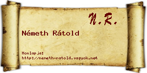 Németh Rátold névjegykártya